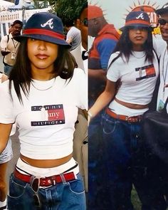 Casual 2000s Fashion, 90s Hip Hop Outfits, Aaliyah Outfits, Aaliyah Aesthetic, Black 90s Fashion, Throwback Outfits, Looks Hip Hop, 2000s Vibe, Spirit Week Outfits