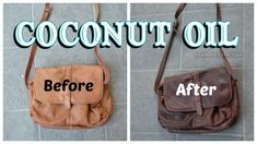 the before and after photos of an old purse that has been turned into a bag