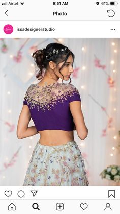 Trendy Blouse Patterns, Indigo Saree, Bridal Embroidery, Maggam Blouses, Bridal Blouses, Net Blouse, Long Gown Design