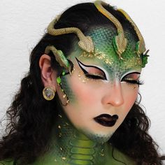 Drag Makeup For Women, Snake Makeup, Medusa Makeup, Ideas Disfraz, Makeup Content, Holloween Makeup, Makeup Photos