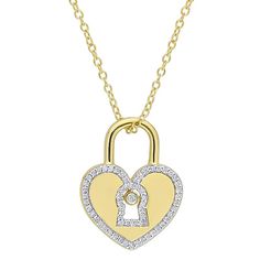 Diamond Outline, Lock Pendant, Modern Gold Jewelry, Heart Lock, Lock Necklace, Peoples Jewellers, Bezel Set Diamond, Pendant With Chain, Heart Shaped Diamond