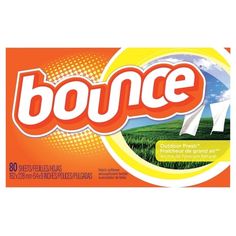 the box of bounce is shown on a white background