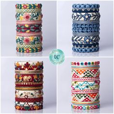 Introducing our exquisite collection of bangles adorned with intricate thread work and delicate flower designs. Crafted with high-quality cotton thread, these bangles offer a comfortable fit and are perfect for everyday wear. Bursting with vibrant colors and pastel shades, these bangles add a touch of elegance and charm to any outfit. Whether you're attending a special occasion or simply want to elevate your style, these colorful bangles are a must-have accessory. Embrace the beauty of traditional craftsmanship with our stunning collection of bangles, featuring captivating thread work and a delightful floral motif. Silk Bangles Design, Cotton Thread Bangles, Navratri Bangles Handmade, Embroidery Bangles, Fabric Bangles, Traditional Bangles, Silk Thread Bangles Design, Silk Bangles, Red Bangles