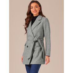 The long trench coat is shaped in a classic double-breasted cut. This soft, elegant coat with a tie around the waist detail is a classic look and will keep you warm in the cool weather. Whether you want to dress up your look or just stay warm in casual winter, it is a better choice for you. The self-tie belt style is flattering and fits more different body shapes. Winter Overcoat, Long Overcoat, Elegant Coats, Winter Outwear, Long Winter Coats, Long Trench, Long Trench Coat, Belt Style, Long Winter