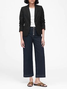 Classic-Fit Washable Blazer | Banana Republic Stretch Jeans With Button Closure For Work, Suit Pant, Peak Lapel, Empower Women, Fitted Blazer, Women Empowerment, Banana Republic, Work Wear, Gap