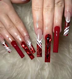 Christmas Nails Winter Square, Christmas Kawaii Nails, Nail Decoration Ideas, Extra Nails, Nail Designs Christmas, Xmas Nail Designs, Accent Nail Designs, Xmas Nail