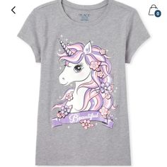 S(5/6) Unicorn Reminder App Charges $3 Fee Ty Pink Cotton Unicorn Print Top, Pink Cotton Tops With Unicorn Print, Pink Cotton Top With Unicorn Print, Casual Pink T-shirt With Unicorn Print, Pink Cotton T-shirt With Unicorn Print, Toddler Girl Tees, Unicorn Graphic, Toddler Girl Shorts