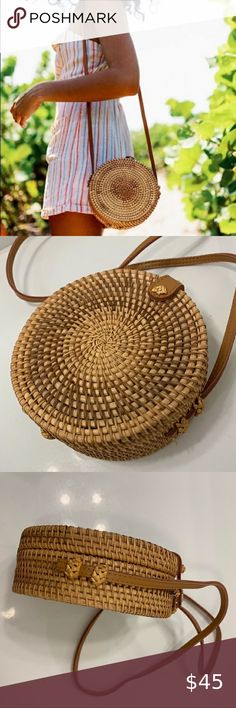 Rattan circle crossbody purse NWOT Rattan circle crossbody bag Leather strap Top button closure NWOT This purse has never been used Urban Outfitters Bags Crossbody Bags Urban Outfitters Travel Bags For Summer, Urban Outfitters Summer Travel Bags, Casual Shoulder Bag With Button Closure, Urban Outfitters Summer Bag For Everyday Use, Spring Urban Outfitters Bags For Daily Use, Urban Outfitters Shoulder Bag For Spring, Urban Outfitters Spring Shoulder Bag, Green High Waisted Skirt, Statement Purse