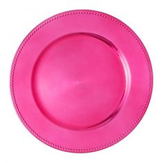 a pink plate with stitching on the rim