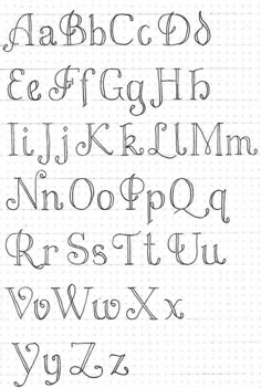 the upper and lower letters are drawn in black ink on a sheet of white paper