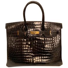 Check out this item from 1stdibs! Hermes Birkin 35 Bag Black Porosus Crocodile Gold Hardware: https://www.1stdibs.com/id-v_22443612 Timeless Black Bag With Crocodile Pattern, Luxury Black Bags With Crocodile Pattern, Luxury Black Crocodile Pattern Bag, Black Hermes Birkin, Rare Hermes Birkin, Hermes Birkin Bag, Hermes Birkin 35, Hermes Kelly 28, Hermes Kelly Bag