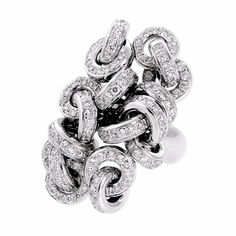 De Grisogono Diamond Cocktail White Gold Ring | Opulent Jewelers | OpulentJewelers.com Luxury Jewelry Brands, Jewelry Brand, White Gold Ring