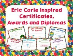 certificates for children's birthday with balloons and confetti on the background