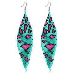 PRICES MAY VARY. 💯FEATURE: Each seed bead of the handmade earrings has been carefully selected and stringed together, these trendy long tassel earrings with boho elements can reflect your free, generous, romantic and passionate side. If you want to express a retro bohemian style, this one is the perfect choice 🌙SIZE: This long dangle drop earring is about 5.5"(14cm) length. It's lightweight and weighs only about 0.53oz(15g) for a pair earring, light and comfortable for women wear 🌟COLORS: The Turquoise Tassel Earrings With Colorful Beads For Festival, Festival Turquoise Tassel Earrings With Colorful Beads, Beaded Tassel Earrings For Beach, Turquoise Tassel Earrings With Colorful Beads For Beach, Turquoise Beaded Tassel Earrings For Festival, Turquoise Fringe Beaded Earrings For Beach, Trendy Beaded Dangle Earrings For Festival, Trendy Festival Dangle Beaded Earrings, Trendy Dangle Beaded Earrings For Festivals