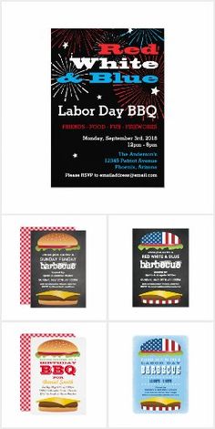 the labor day bbq flyer is displayed