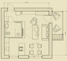 the floor plan for a studio apartment