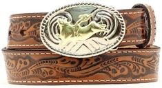 Nocona N4410402 Leather Belt with Bullrider Buckle Nocona Belt, Bull Rider, Bull Riders, This Boy, Brown Belt, Tooled Leather, Fall Fashion Outfits, Leather Tooling, Store Credit Cards