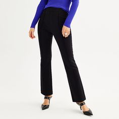 Show off a new look with these women's petite Nine West ponte pintuck bootcut pants. Click on this WOMEN'S GUIDE to find the perfect fit and more! Show off a new look with these women's petite Nine West ponte pintuck bootcut pants. Click on this WOMEN'S GUIDE to find the perfect fit and more! FEATURES 2 back pockets Elastic closure Straight hemFIT & SIZING 17 1/2-in. length from shoulder to hemFABRIC & CARE Rayon, nylon, spandex Machine wash Imported Size: XXL Petite. Color: Mineral Black. Gende Petite Size Chart, Ponte Pants, Bootcut Pants, Womens Size Chart, Bottom Clothes, Pin Tucks, Petite Size, Bottoms Pants, Nine West