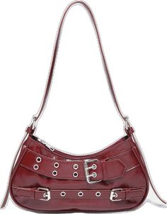 Adjustable Strap Shoulder Bag For Concert, Burgundy Bag, Decoration Vintage, Style Rock, Rock Style, Punk Fashion, Rivets, Bag Straps, Hobo Bag