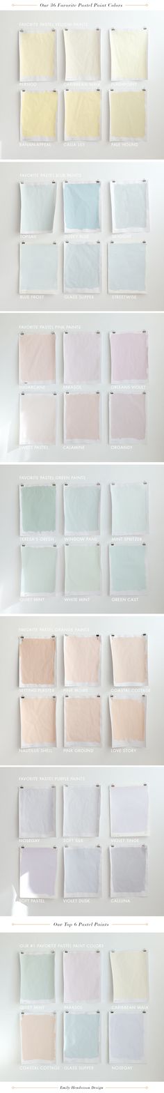 the color chart for different shades of paint