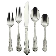 Oneida Azalea 45 Piece Everyday Flatware Set, Service For 8 & Reviews | Wayfair Butter Knife, Serving Spoons, Table Top Decor, Decoration Table, Flatware