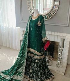 Blazers & Suits Pakistani Sparkling Indian Sharara Suit For Women USA, Georgette Fully Stiched Sequin Embroidered Ethnic Readymade Wedding Wear Dress 1 allsizeavailable can be customized  all colors  possible Green Garara Dress Pakistani, Garara Dress For Mehndi, Farshi Garara Dress, Green Garara Dress Pakistani Bridal, New Garara Designs, Green Garara Dress, Farshi Sharara Pakistani, Green Eid Outfit, Garara Dress Pakistani Bridal