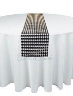 a table with a black and white checkered design on it