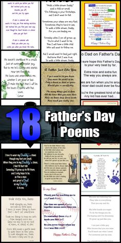 Learn about the origin and history of 18 Heartwarming Father's Day Poems, or browse through a wide array of 18 Heartwarming Father's Day Poems-themed crafts, decorations, recipes and more! Father’s Day Kid Poem, Poems For Father’s Day, Father S Day Quotes, Father’s Day Poems Short, Father’s Day Sayings, Fathers Day Poems From Kids, Father’s Day Poem, Poem For Fathers Day, Poems About Dads