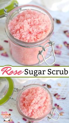 Benefits Of Rose Oil, Rose Sugar Scrub, Rose Scrub, Mint Sugar Scrub, Scrub Skin, Diy Body Scrub Recipes, Diy Sugar Scrub Recipe, Lip Scrub Recipe, Lip Scrub Homemade