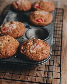 freshly baked muffins cooling on a wire rack