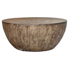 a large wooden bowl on a white background