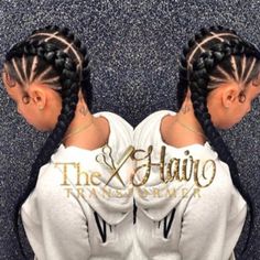 @the_hairtransformer Cute Cornrows, Two Braid Hairstyles, Two Braids, Beautiful Braids, Girls Braids, Hairstyle Gallery, Cornrow, Cornrow Hairstyles, Box Braids Hairstyles