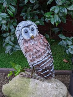 Metal Owl Statue, Owl Yard Art, Owl Home Decor, Owl Decoration for Home, Metal Owl Sculpture, Owl Figurine Home Decor Owl Yard Art, Outdoor Yard Art, Owl Home Decor, Owl Statue, Metal Owl, Owl Sculpture, Owl Decor, Decoration For Home, Brown And Beige