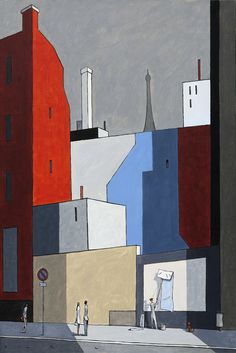 François Avril Building Painting, City Light, Watercolor Architecture, Illustration Style, Art Et Illustration, Environment Concept Art, City Art, Art Abstrait, Art Moderne