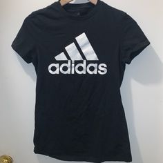 Never Worn And In Great Condition. Buy In A Bundle With The Black One For Discount. Send Me An Offer If Interested! Black Adidas T-shirt With Logo, Black Adidas Tops With Logo, Black Adidas Logo Short Sleeve Top, Adidas Black T-shirt With Letter Print, Black Adidas Short Sleeve Top, Adidas Black T-shirt With Logo, Black Adidas Logo Cotton Top, Black Cotton Adidas Logo Tops, Black Cotton Tops With Adidas Logo