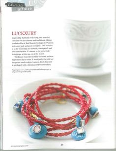 Jewelry affaire magazine featured Red Bracelet by RedBracelet, $40.00 Elegant Handmade Jewelry For Good Luck, Traditional Red Jewelry For Blessing, Elegant Handmade Good Luck Jewelry, Bohemian Red Jewelry With Charms, Elegant Handmade Bracelets For Blessing, Unique Red Jewelry With Charms, Red Bohemian Evil Eye Jewelry, Bohemian Red Evil Eye Jewelry, Handmade Jewelry For Blessing And Festivals