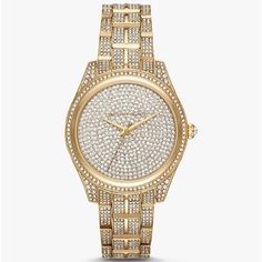 Michael Kors Lauryn Watch. Gold With Silver Crystals. Lightly Used. Excellent Condition. Michael Kors Accessories, Gold Watch, Accessories Watches, Michael Kors, Conditioner, Women Accessories, Crystals, Silver, Gold