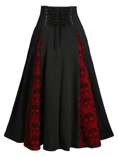 Pleated Skirt Plus Size, Goth Skirt, Midi Skirt Casual, Gothic Skirt, Halloween Skirt, Fashion Site, Maxi Rok, Skirt With Buttons, Plus Size Lace