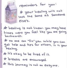 a handwritten note with an image of a carton of milk and the words, reminders for you