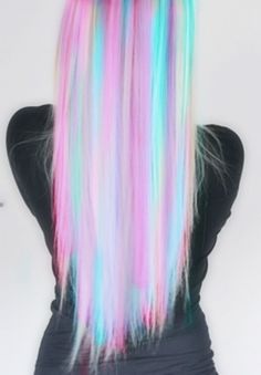 Cotton candy hair Pastel Rainbow Hair, Cute Hair Colors, Candy Hair, Hair Color Crazy, Hair Chalk, Multicolored Hair, Ombré Hair