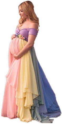 Rainbow Maternity Dress, Maternity Shoot Dresses, Vestidos Para Baby Shower, Formal Maternity Dress, Maternity Dresses For Photoshoot, Baby Shower Dresses