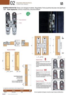 the instructions for sliding doors are shown in two different styles, including an open and closed door