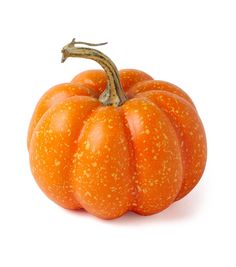 a small orange pumpkin on a white background