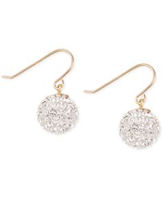 Petite pave balls (9mm) add just enough glitter to these drop earrings designed in 10k gold. Approximate drop: 3/4". Ball Drop Earrings, Buy Gold Jewelry, Ball Drop, Yellow Gold Jewelry, Jewelry Crystal, Hoop Earring Sets, Yellow Earrings, Crystal Drop Earrings, Buy Gold