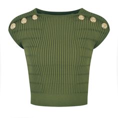 F00191548-103 Knitted T Shirt, Short Sleeve Coat, Knit Crop Top, Green Shirt, Knit Crop, Knitted Tshirt, T Shirt Women, Sports Leggings, Khaki Green