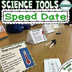 science tools speed date for students to practice their reading and writing skills on the table