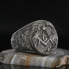 "❥ All of our cargoes are sent by express shipment. Cargoes can be delivered to Europe within 1-2 days after product preparation, to USA and Canada within 2-4 days, to Australia, Asian- Othe American countries and other regions within 3-5 days. Silver Masonic Degree Ring, Customized Masonic Ring, Personalized Masonic Ring, 925 Sterling Silver Masonry Ring, Degree Masonic Ring ☞ ☞ ☞ ITEM DESCRIPTION ☜ ☜ ☜ * Material : 925 Sterling Silver (stamped) * Weight : Around 13 GR * Ring Face Size : 17x14 Class Rings College, Freemason Ring, School Rings, Thick Chain Necklace, Name Earrings, Masonic Ring, Celtic Designs, Round Rings, Black Rhodium