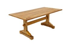 a wooden table sitting on top of a white background