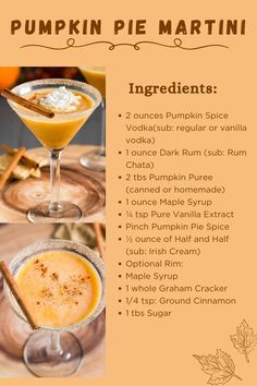 pumpkin pie martini recipe with ingredients