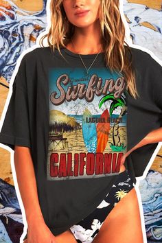 Laguna Beach oversized t shirt, California tshirt, surf wear, freedom shirt, surfer shirt, surf aesthetic, grunge clothes, surf girl Sleeping Shirt, Surfer Shirt, Printed Tee Women, Surf Aesthetic, Surf Girl, Grunge Clothes, Surf Vibes, Laguna Beach California, Freedom Shirts